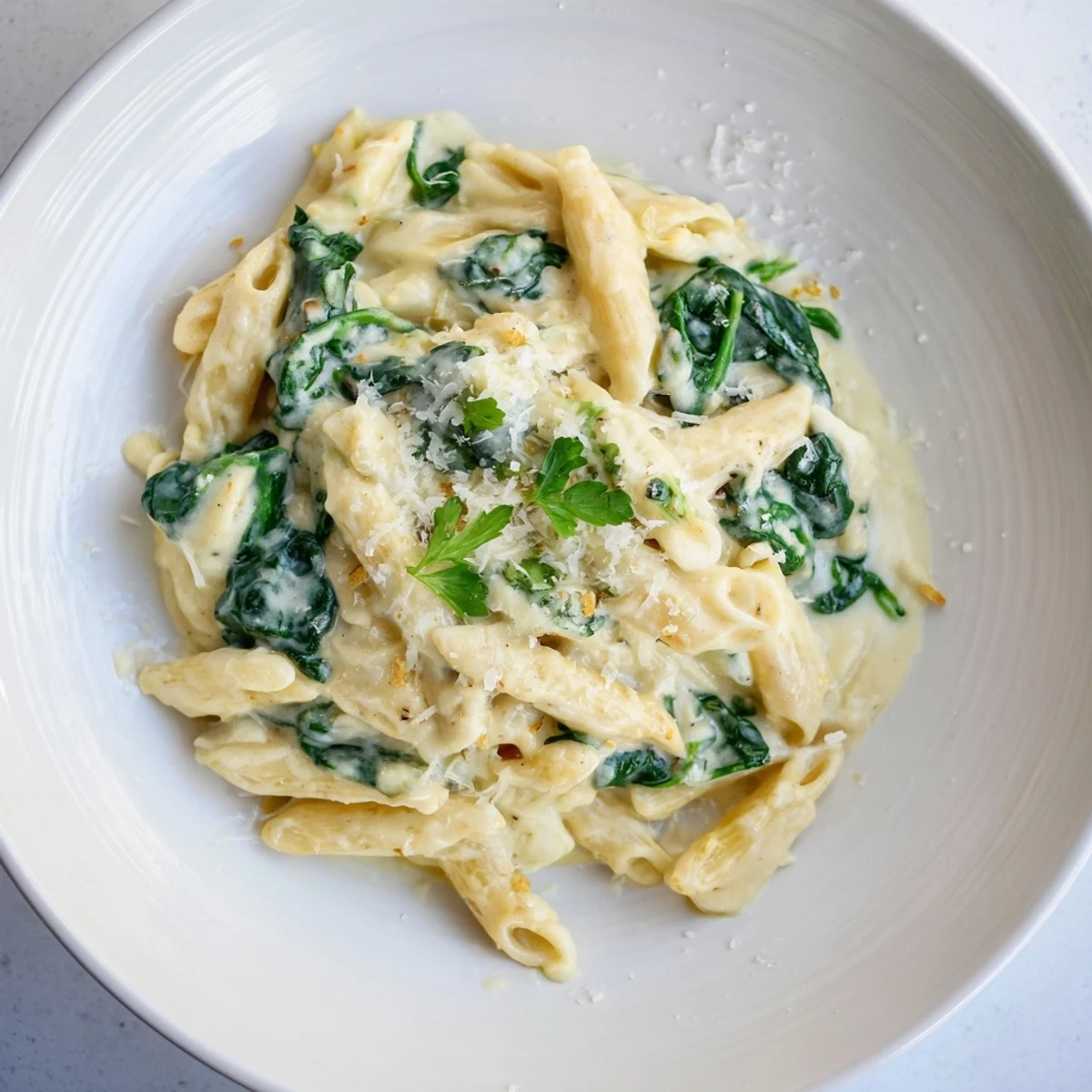 Imagine the Magic Casserole: Creamy Spinach Pasta, bubbling and golden with melted cheese.