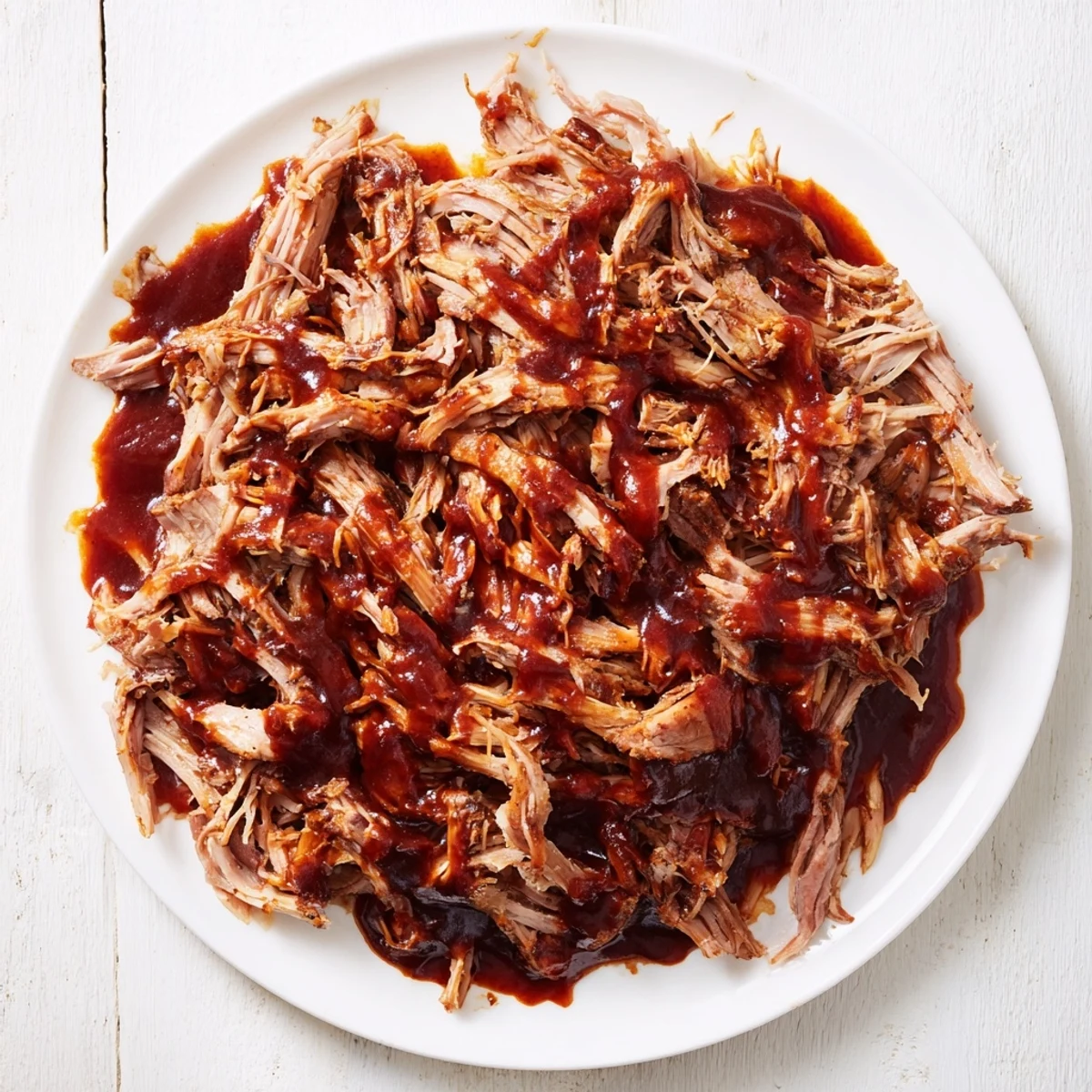 A close-up of steaming 5-Ingredient BBQ Pulled Pork, savory and delicious, perfect for sandwiches.
