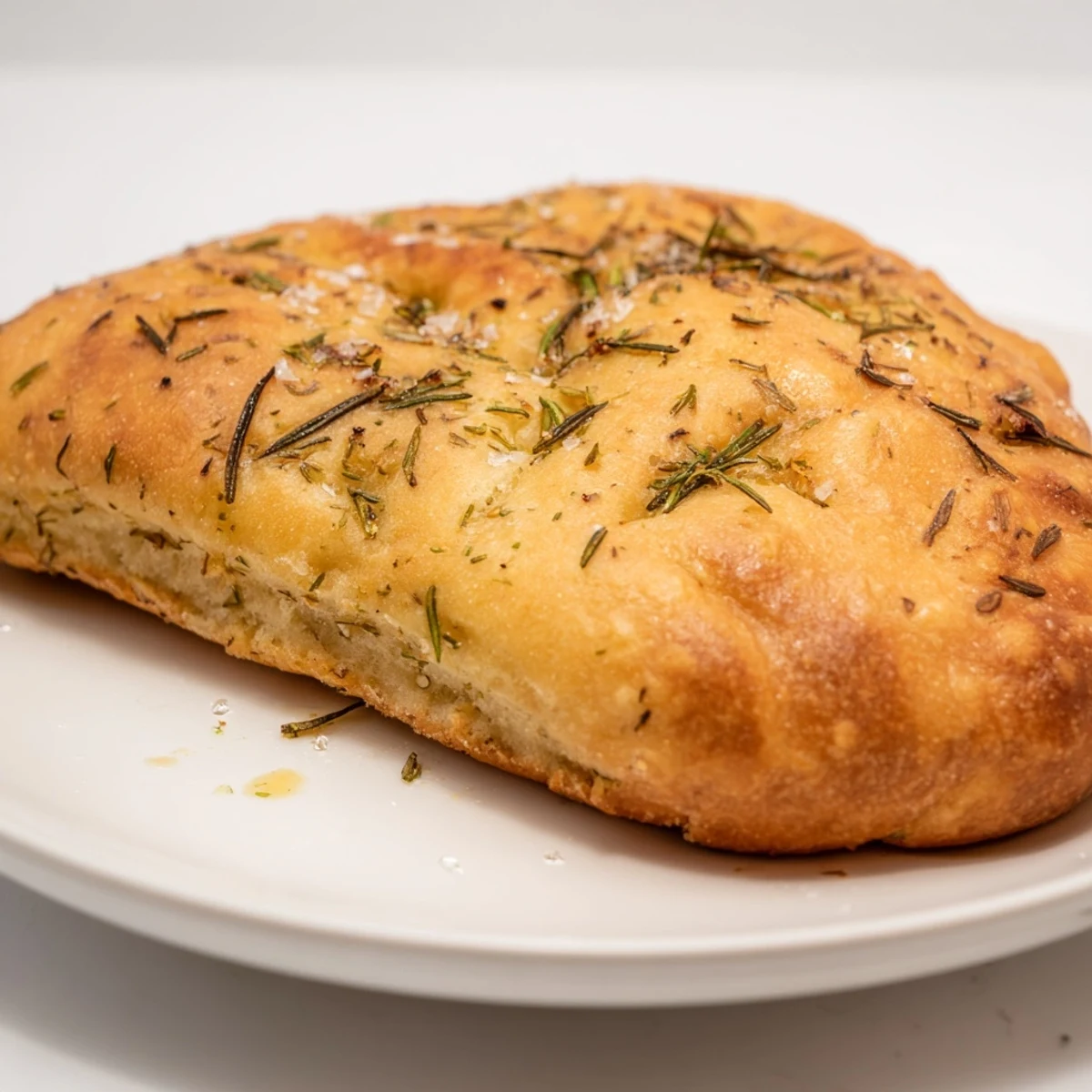 Warm, crusty Yeast-Free Garlic and Rosemary Bannock Bread, aromatic with herbs, fresh from the oven.