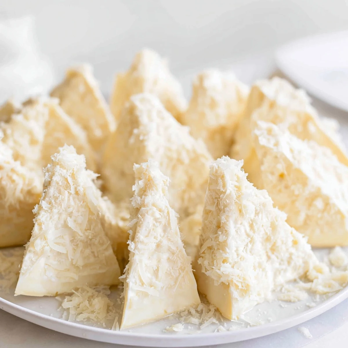 Snowcapped Range appetizer: creamy Brie mountains dusted with parmesan "snow," elegant and ready to serve.