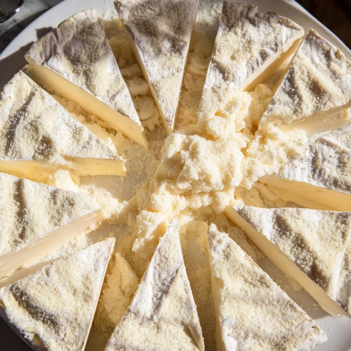 The Snowcapped Range appetizer showcases Brie triangles topped with Parmesan, offering a delightful creamy flavor.