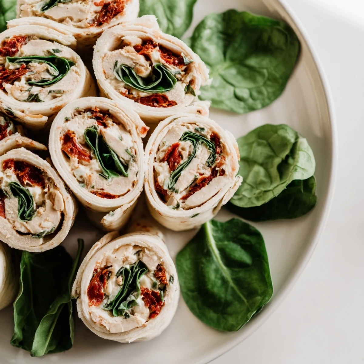 Sun-dried tomato turkey roll-ups, showcasing vibrant colors and fresh flavors, make an amazing Italian appetizer.