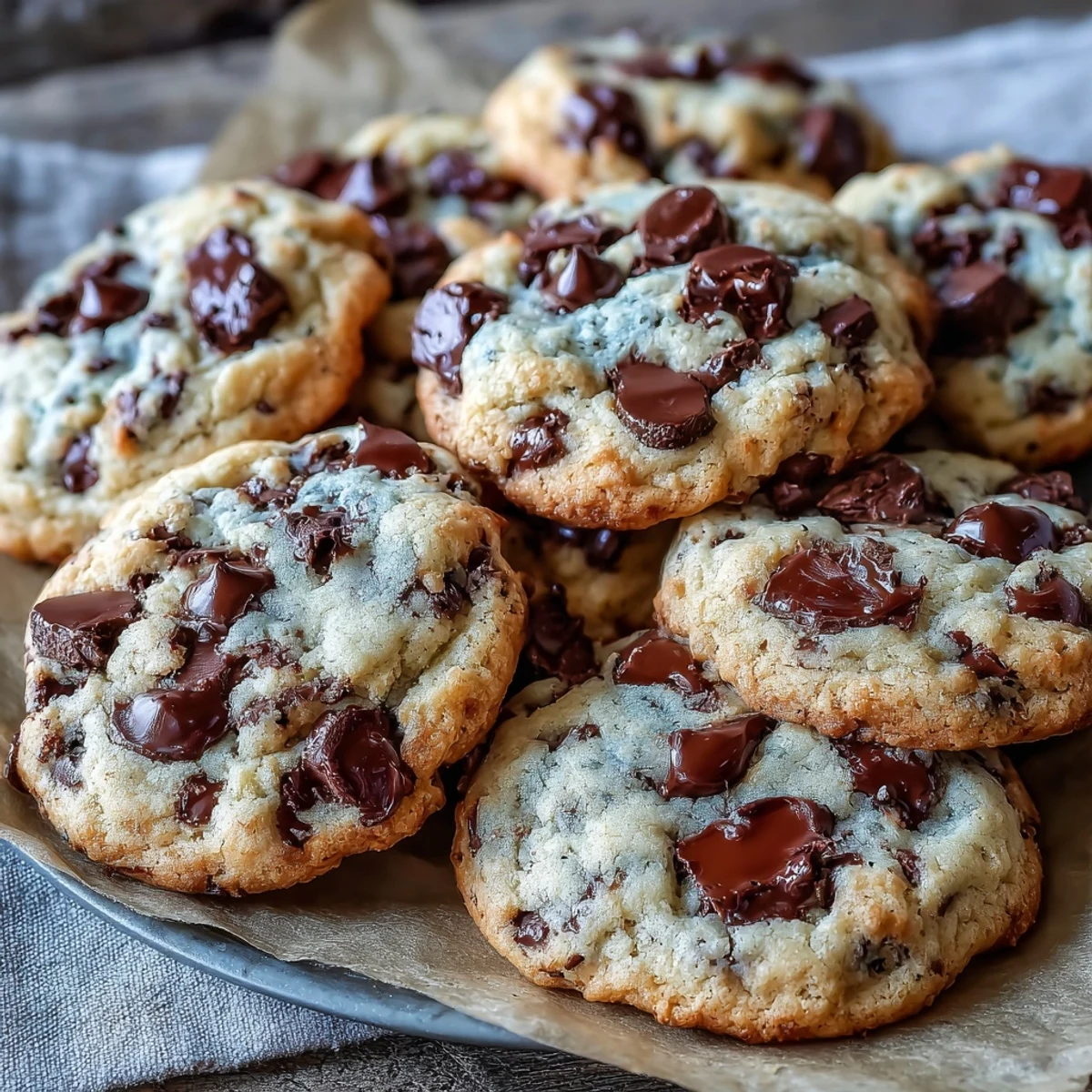 Stack of homemade Yogurt Chocolate Chip Cookies, perfect for snacking or as a dessert platter for an afternoon treat.