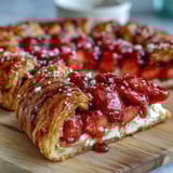 Easy Fresh Strawberry Galette with Frangipane: A rustic tart with juicy strawberries over almond frangipane in golden pastry.