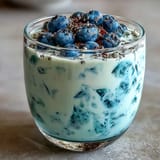 Vibrant Probiotic Kefir Smoothie with flaxseed, a perfect healthy and quick snack.