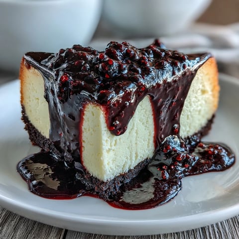 A spoonful of tangy-sweet Black Currant Sauce glistens with a vibrant purple hue, perfect for drizzling over vanilla ice cream.