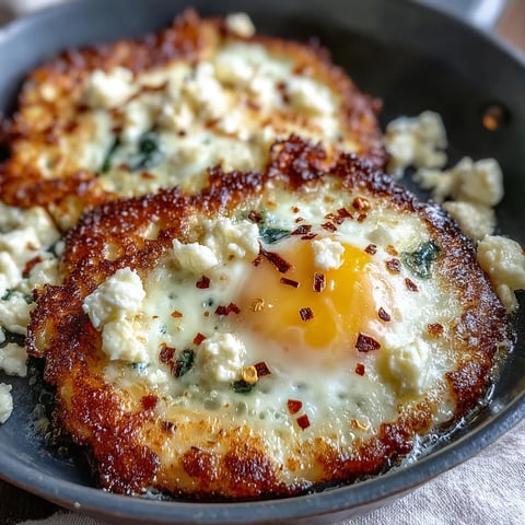 Golden, crispy feta forms a savory nest for perfectly fried eggs in this Mediterranean breakfast.