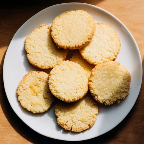 Close-up of perfect honey butter shortbread cookies, hinting at a melt-in-your-mouth experience during a teatime treat.