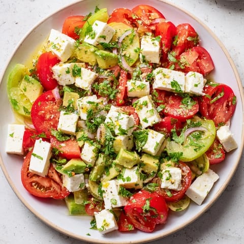 Fresh Cucumber Tomato Avocado Feta