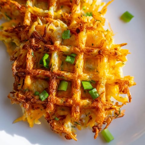 Cheesy Hash Brown Waffles