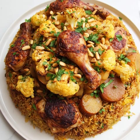 Palestinian Maklouba Layered Dish