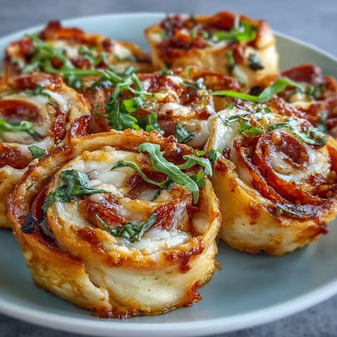 Freshly baked Tortilla Pizza Rolls sit on a white plate, featuring a golden crust and vibrant bell pepper toppings.  