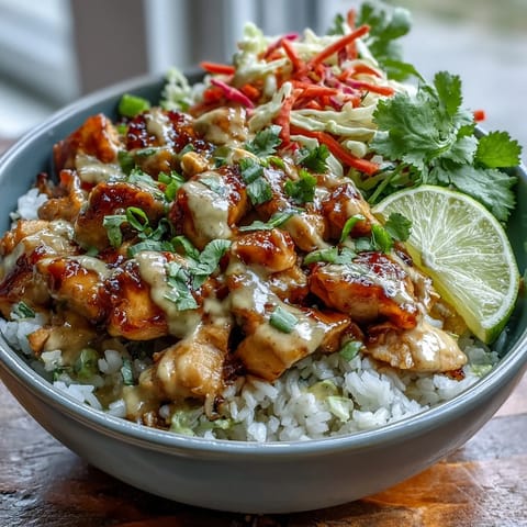 Shredded red cabbage and bright carrots add crunch to the vibrant Peanut Chicken Protein Bowl.