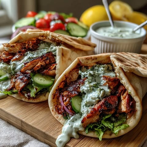 Light Greek Chicken Pita