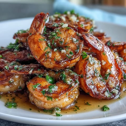 Keto Garlic Butter Shrimp over Zucchini Noodles with vibrant spiralized veggies and juicy shrimp in a savory butter sauce.
