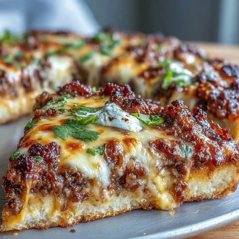 Low-carb skillet pizza featuring a golden cheese crust loaded with taco-seasoned beef and veggies.