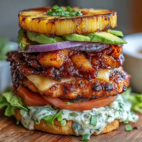 Grilled Chicken Pineapple Stacks
