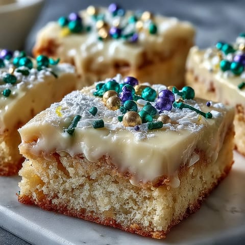 King Cake Sugar Cookie Bars
