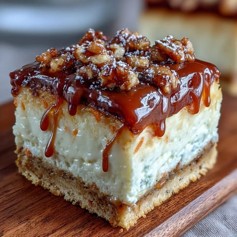 2. Rich Carrot Cake Cheesecake Bars featuring a marbled carrot cake and cheesecake layer, perfect for spring dessert spreads.  