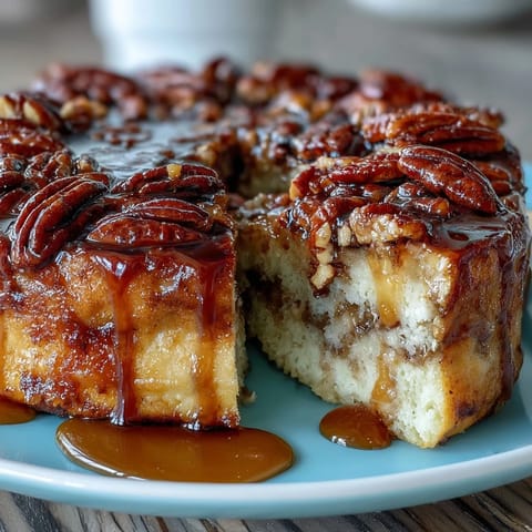 Fluffy pancake casserole baked golden brown, drizzled with rich maple syrup for a sweet breakfast treat.