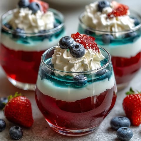 Red White Blue Layered Jello