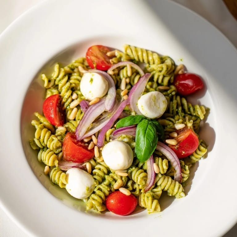 This cold pasta salad with pesto is a perfect vegetarian lunch, ready in 25 minutes.