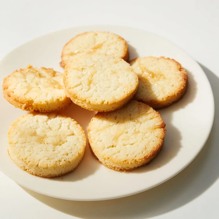 An inviting stack of homemade honey butter shortbread cookies, ready to be enjoyed as a delightful dessert with family.