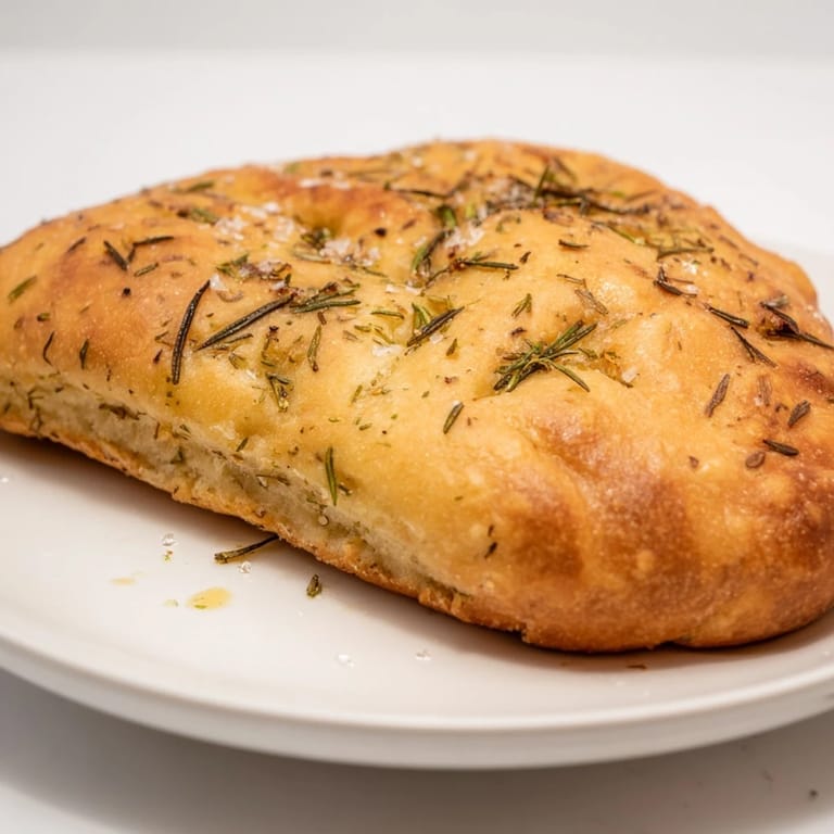 Warm, crusty Yeast-Free Garlic and Rosemary Bannock Bread, aromatic with herbs, fresh from the oven.