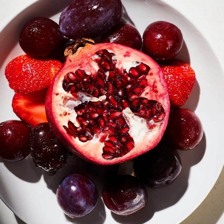 A refreshing close-up of The Pomegranate Pivot, showcasing an array of sweet, ripe fruit in a vibrant display.