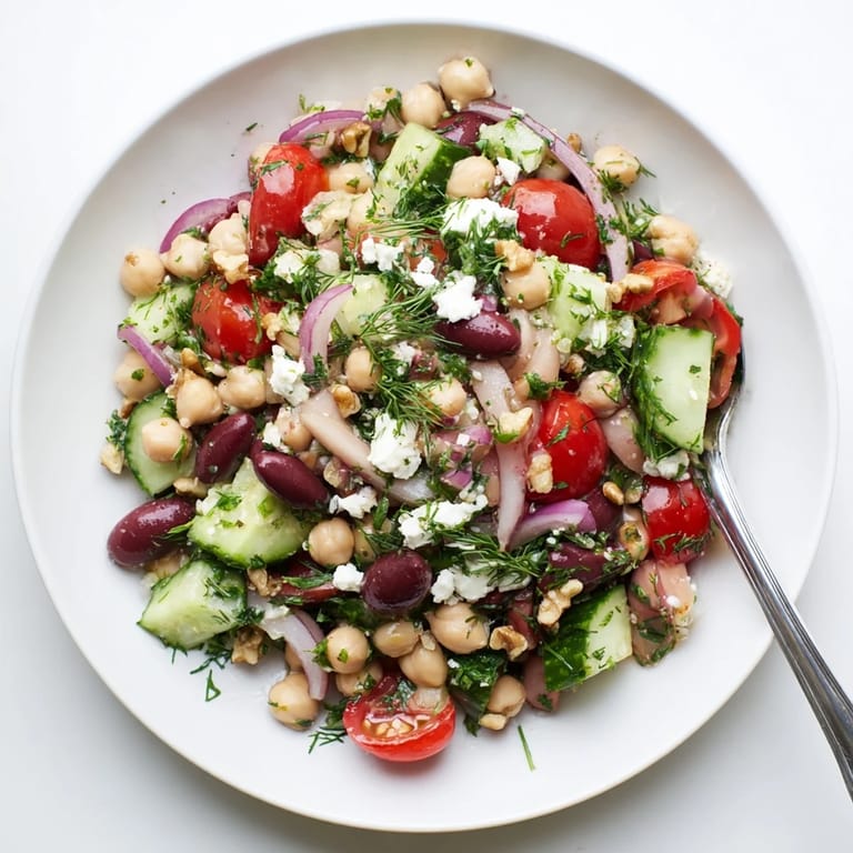 A refreshing bowl of Dense Bean Salad with a Sleepy Girl Mocktail twist, perfect for a relaxing dinner.