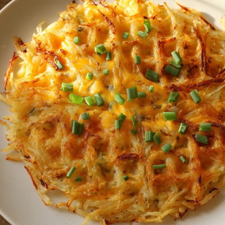 A stack of savory Cheesy Hash Brown Waffles, offering a delightful crunch with a gooey cheese interior.