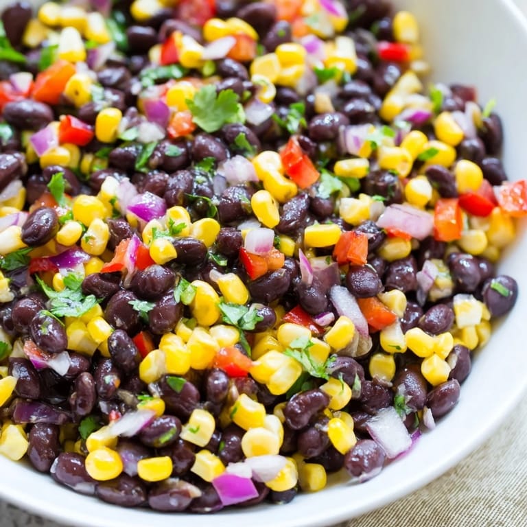 A vibrant bowl of Southwest Black Bean Salad, a hearty and flavorful vegetarian meal option.