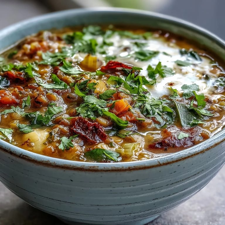 Healthy serving of Mung Bean Soup with a lemon wedge, paired with warm naan bread for dipping.