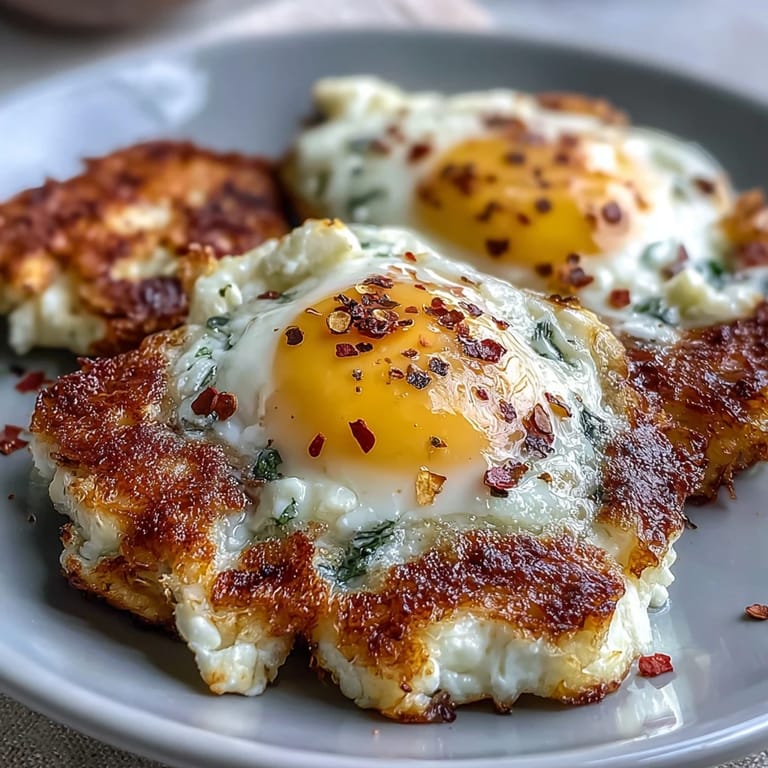 Runny yolks mingle with crunchy feta in this easy Crispy Feta Fried Eggs recipe.