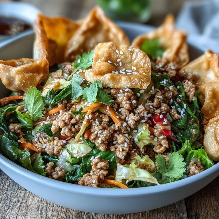 Wholesome Ranch Turkey & Veggie Egg Roll Bowl with fresh green onions and cilantro garnish for dinner.