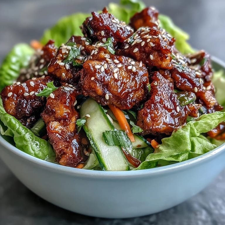 Stuffed Sesame Turkey Lettuce Wrap Bowls garnished with fresh cilantro and pickled radishes, ready for a healthy, hands-on meal.