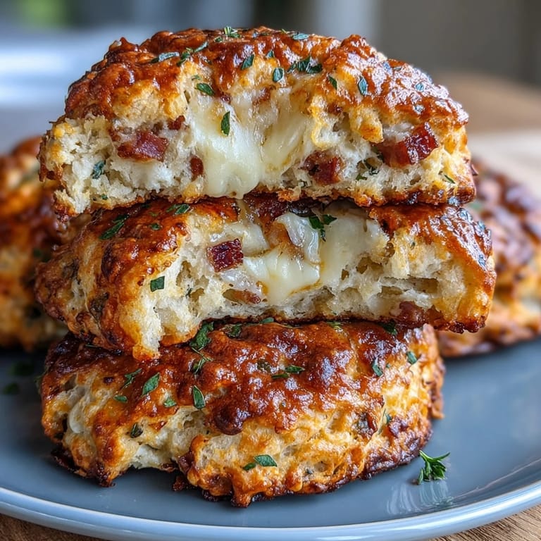 Golden-brown, savory biscuits bursting with Mediterranean sausage, feta, and sun-dried tomatoes—perfect for on-the-go breakfasts.  
