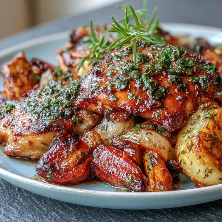 Juicy herb-roasted chicken with orange zest, served atop tender root vegetables roasted to perfection—ideal for festive gatherings or Sunday supper.