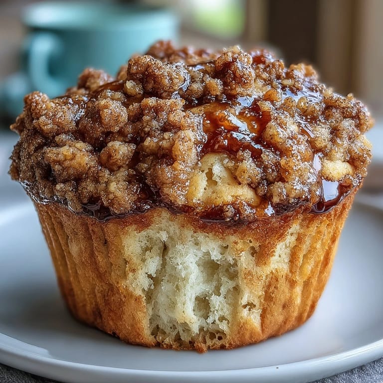 Delicious banana muffins with sourdough discard and cinnamon streusel, baked until golden and perfect for breakfast or snacks.