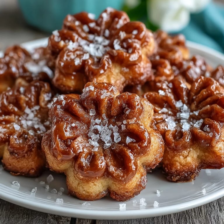 Buttery flower-shaped shortbread cookies with a tender crumb, lightly dusted with powdered sugar for a classic, elegant look.