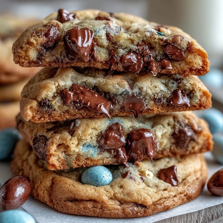 Soft, chewy cookies bursting with Cadbury Mini Eggs and rich chocolate chips, an irresistible Easter dessert for all ages.