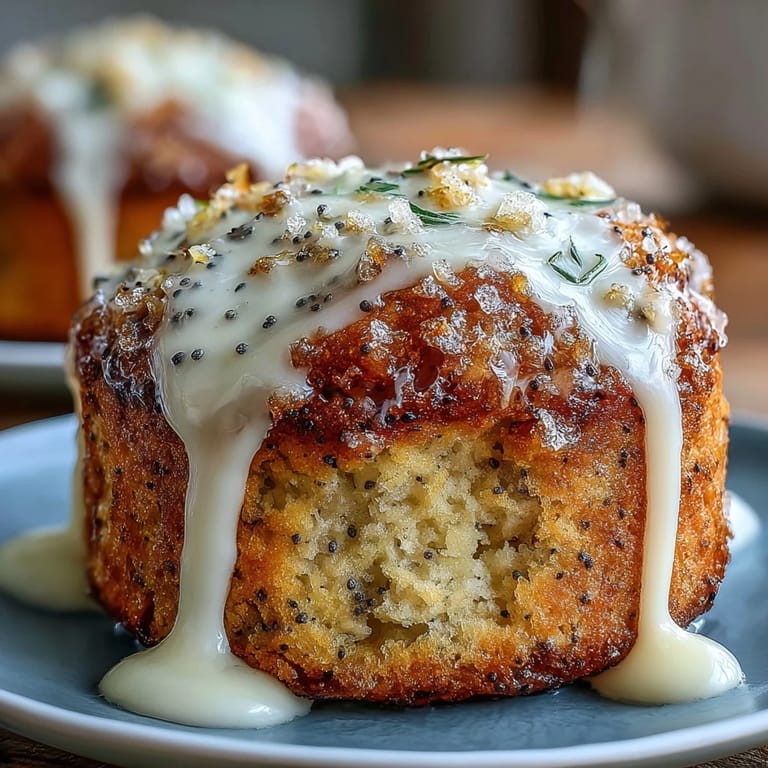 Golden baked Lemon Poppy Seed Muffins with a delightful citrusy aroma.