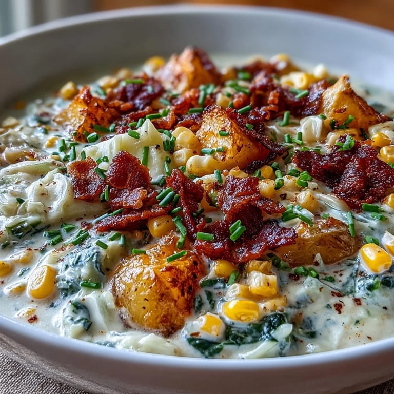 Rich and comforting Cabbage Corn Chowder featuring sweet corn, shredded cabbage, and smoky paprika.  