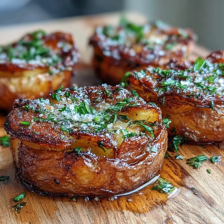 Ultra-crispy smashed potatoes, beautifully browned and seasoned, ready to be devoured.