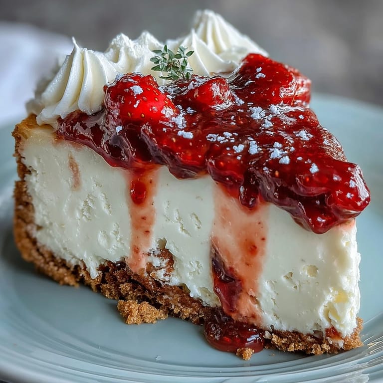 Easy no-bake strawberry cheesecake, a cool, sweet treat on a sunny day.