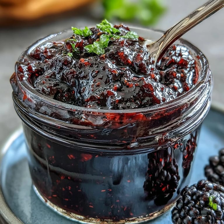 Rich, homemade Blackberry Jalapeño BBQ Sauce bubbling, ready for dipping.