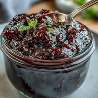 Vibrant Blackberry Jalapeño BBQ Sauce glistening, a perfect spicy-sweet grilling companion.